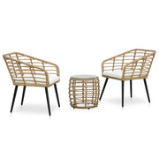 Poly Rattan Oak Bistro Three Piece Set - Family Friendly Furniture