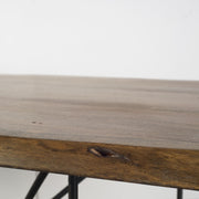 Natural Tapered Live Edge Top With Iron Base Dining Table - Family Friendly Furniture