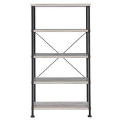 Wood And Metal Open Bookcase