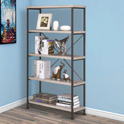 Wood And Metal Open Bookcase