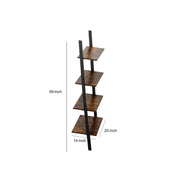 Rustic Ladder Style Iron Bookcase