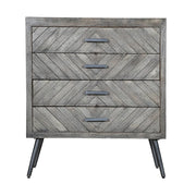 Chevron Pattern Wood 4 Drawer Accent Dresser - Family Friendly Furniture