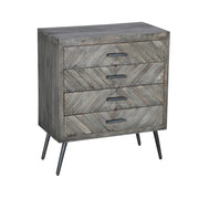 Chevron Pattern Wood 4 Drawer Accent Dresser - Family Friendly Furniture