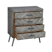 Chevron Pattern Wood 4 Drawer Accent Dresser - Family Friendly Furniture