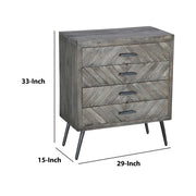 Chevron Pattern Wood 4 Drawer Accent Dresser - Family Friendly Furniture