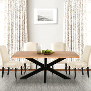 79 Inch Rectangular Live Edge Top Mango Wood Dining Table - Family Friendly Furniture