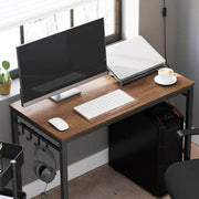 Black Metal Frame Computer Desk With Hooks