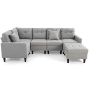 L-shaped Sectional Sofa Set with Storage Ottoman