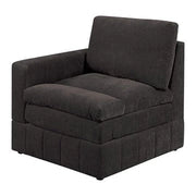 33 Inch Modular 1 Arm Corner Chair, Triple Plush Cushion Seat, Dark Gray