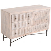 Brushed Ivory Solid Wood Six Drawer Double Dresser - Family Friendly Furniture