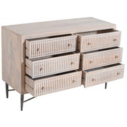 Brushed Ivory Solid Wood Six Drawer Double Dresser - Family Friendly Furniture