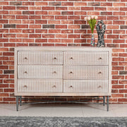 Brushed Ivory Solid Wood Six Drawer Double Dresser - Family Friendly Furniture