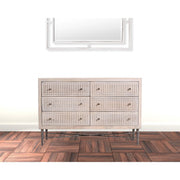 Brushed Ivory Solid Wood Six Drawer Double Dresser - Family Friendly Furniture