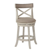 Curved X Shaped Back Swivel Counter Stool - White - Family Friendly Furniture