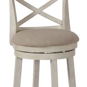 Curved X Shaped Back Swivel Counter Stool - White - Family Friendly Furniture