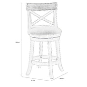 Curved X Shaped Back Swivel Counter Stool - White - Family Friendly Furniture