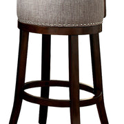 Swivel Barstool with Curved Open Low Back - Set of 2 - Family Friendly Furniture