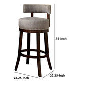 Swivel Barstool with Curved Open Low Back - Set of 2 - Family Friendly Furniture