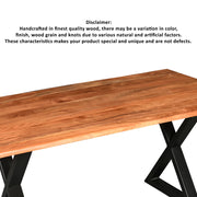 67 Inch Rectangular Dining Table with Live Edge Acacia Wood Top - Family Friendly Furniture