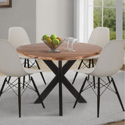 41 Inch Handcrafted Live Edge Round Dining Table - Family Friendly Furniture