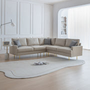 L-Shaped Technical Leather Corner Sectional Sofa - Family Friendly Furniture