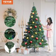 Full Artificial Christmas Tree with LED Lights, Metal Base