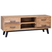 Solid Teak TV Cabinet With 4 Drawers - Family Friendly Furniture