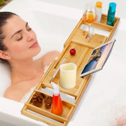 Bathtub Caddy Tray Crafted Bamboo Bath Tray Table