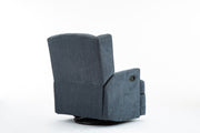 The Winged Wonder: Wingback Glider Recliner, Blue