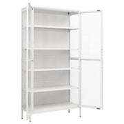 Curio Cabinet White 35.4" x 15.7" x 70.9" - Steel and Tempered Glass