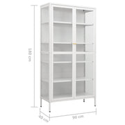 Curio Cabinet White 35.4" x 15.7" x 70.9" - Steel and Tempered Glass