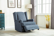 The Winged Wonder: Wingback Glider Recliner, Blue