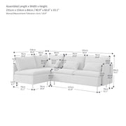 Beige Cotton Linen Sectional - Family Friendly Furniture