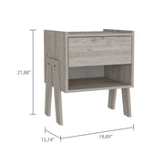 Hosley Nightstand Light Grey - 1-Drawer 1-Shelf - Family Friendly Furniture