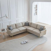 L-Shaped Technical Leather Corner Sectional Sofa - Family Friendly Furniture