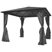 Anthracite Gazebo with Curtains 10ftx10ft - Family Friendly Furniture