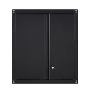 Locking Metal Black Wall Storage Cabinet with Adjustable Shelves