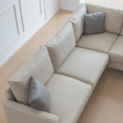 L-Shaped Technical Leather Corner Sectional Sofa - Family Friendly Furniture