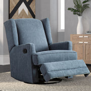 The Winged Wonder: Wingback Glider Recliner, Blue