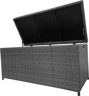 Outdoor Wicker Storage Box with Waterproof Liner, 140 Gallons Deck Box