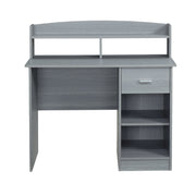 Mobili Modern Office Desk with Hutch, Gray