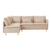 Beige Cotton Linen Sectional - Family Friendly Furniture