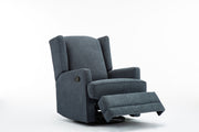 The Winged Wonder: Wingback Glider Recliner, Blue