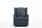 The Winged Wonder: Wingback Glider Recliner, Blue