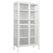 Curio Cabinet White 35.4" x 15.7" x 70.9" - Steel and Tempered Glass