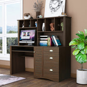 Walnut Desk with Hutch, Walnut