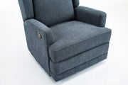 The Winged Wonder: Wingback Glider Recliner, Blue