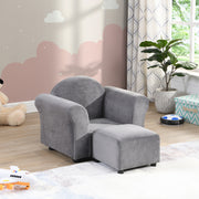 Kid's Recliner, Kids Upholstered Chair with Ottoman