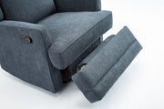 The Winged Wonder: Wingback Glider Recliner, Blue