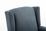 The Winged Wonder: Wingback Glider Recliner, Blue